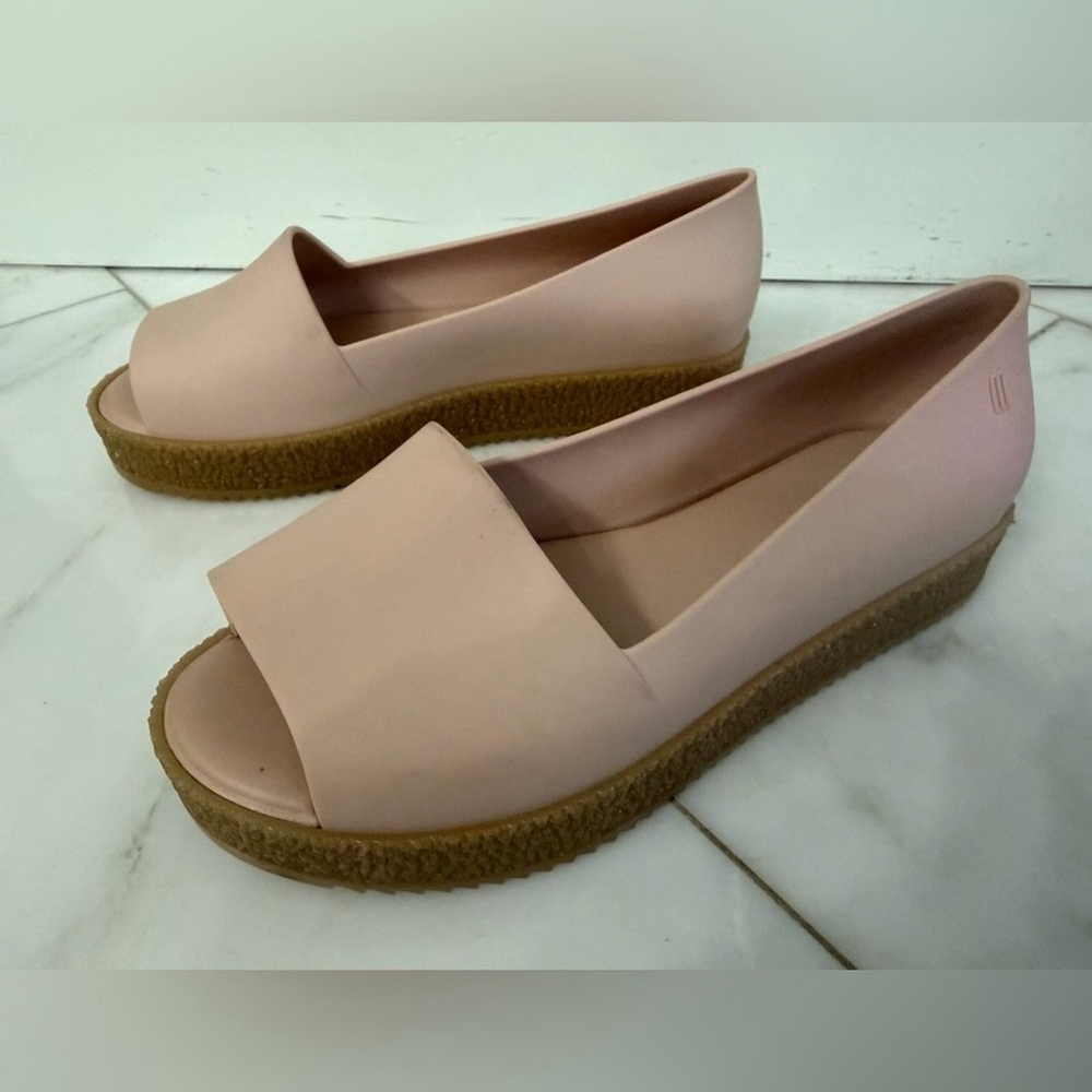 Melissa Baby Pink Puzzle Platform Peep Toe Jelly Sandal Shoe Euro 36 US Women 5